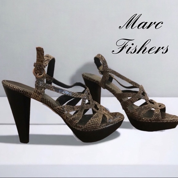 Marc Fishers Snakeskin 4 1/2 Heels Size 8 M - Picture 3 of 10